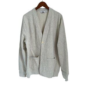 Bolivares Light Gray Open Front Cardigan Sweater With Pockets M Cotton Blend 2XL